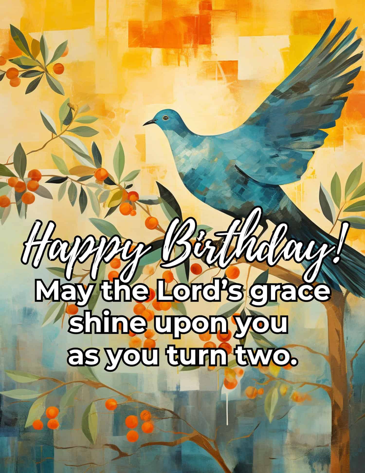 Spiritually inspired birthday wishes, offering blessings and prayers on a child's second birthday. Spiritually inspired birthday wishes, offering blessings and prayers on a child's second birthday.