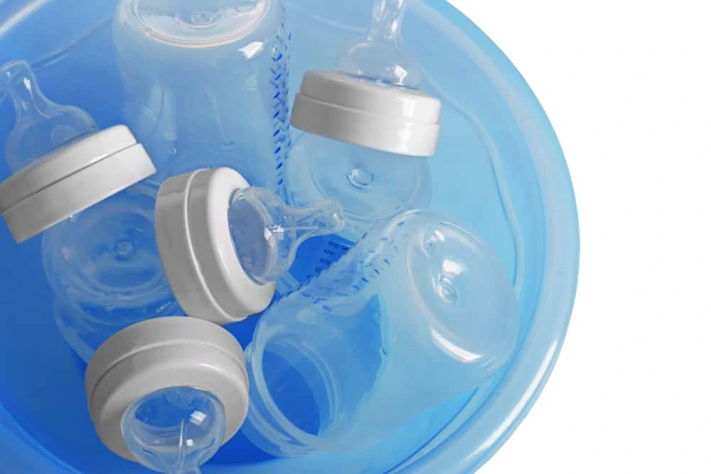 Cleaned and organized baby bottles