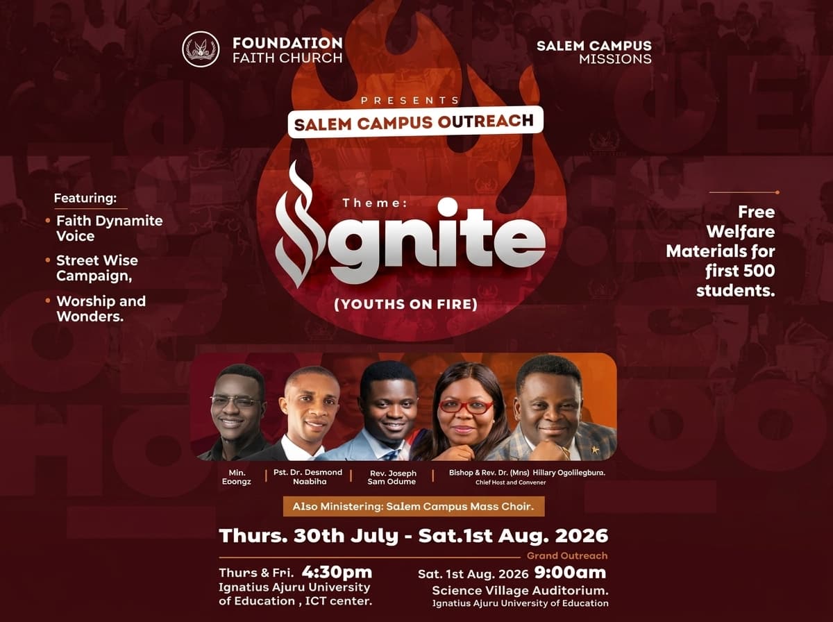 Salem Campus Outreach: Ignite, 30 July to 1 August 2026