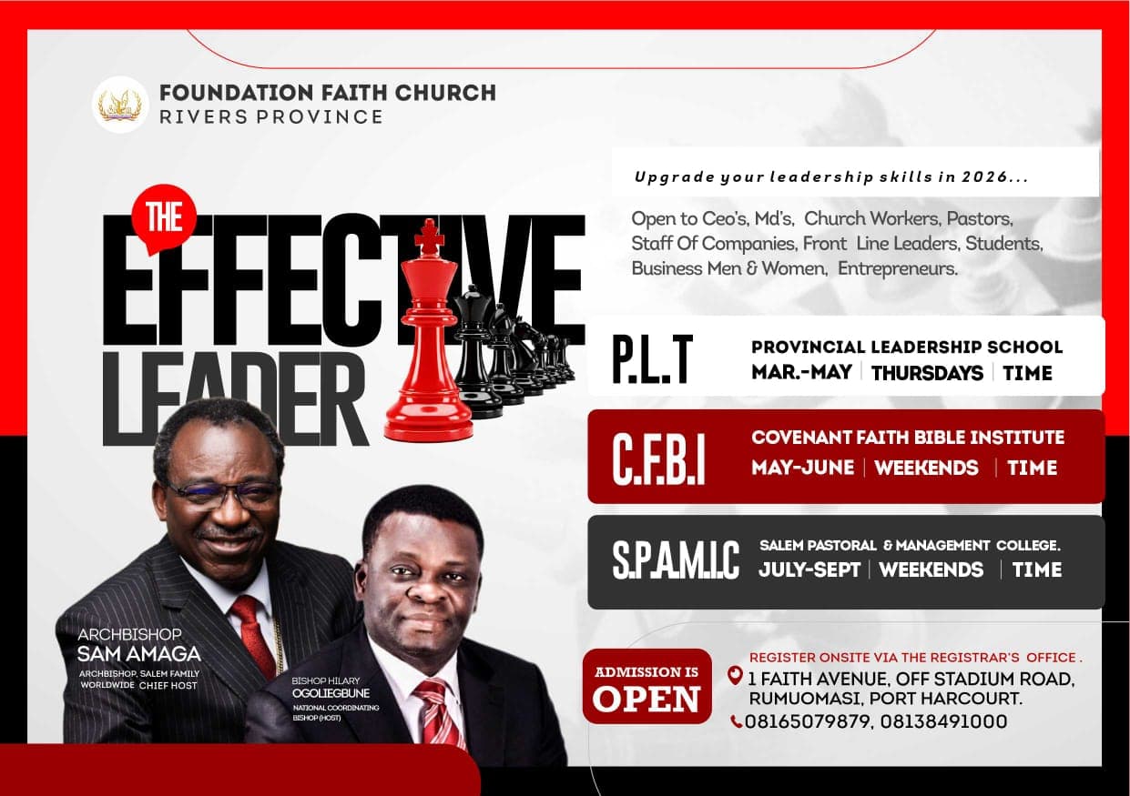 Flyer for Arch-Bishop's Arm: the three schools running at Salem City of Faith