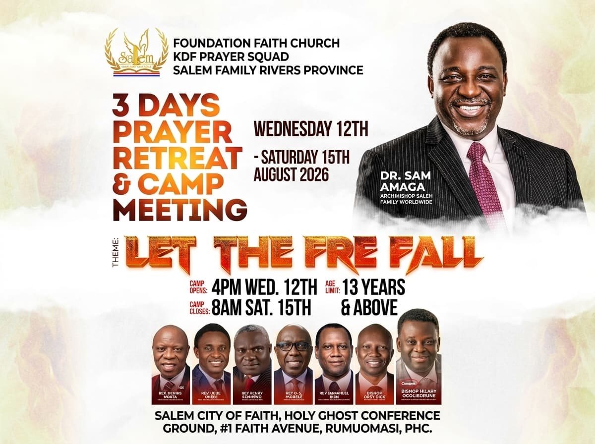 Let The Fire Fall — 3 Days Prayer Retreat & Camp Meeting, 12 to 15 August 2026